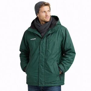 Columbia Men’s Hooded Winter Jacket Green Size Large